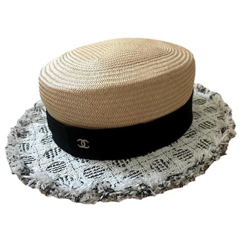 chapeau paille chanel|chapeaux chanel.